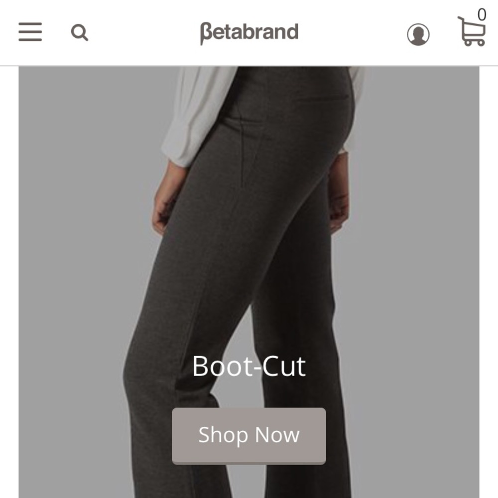 Betabrand bootcut yoga dress pants in charcoal sm